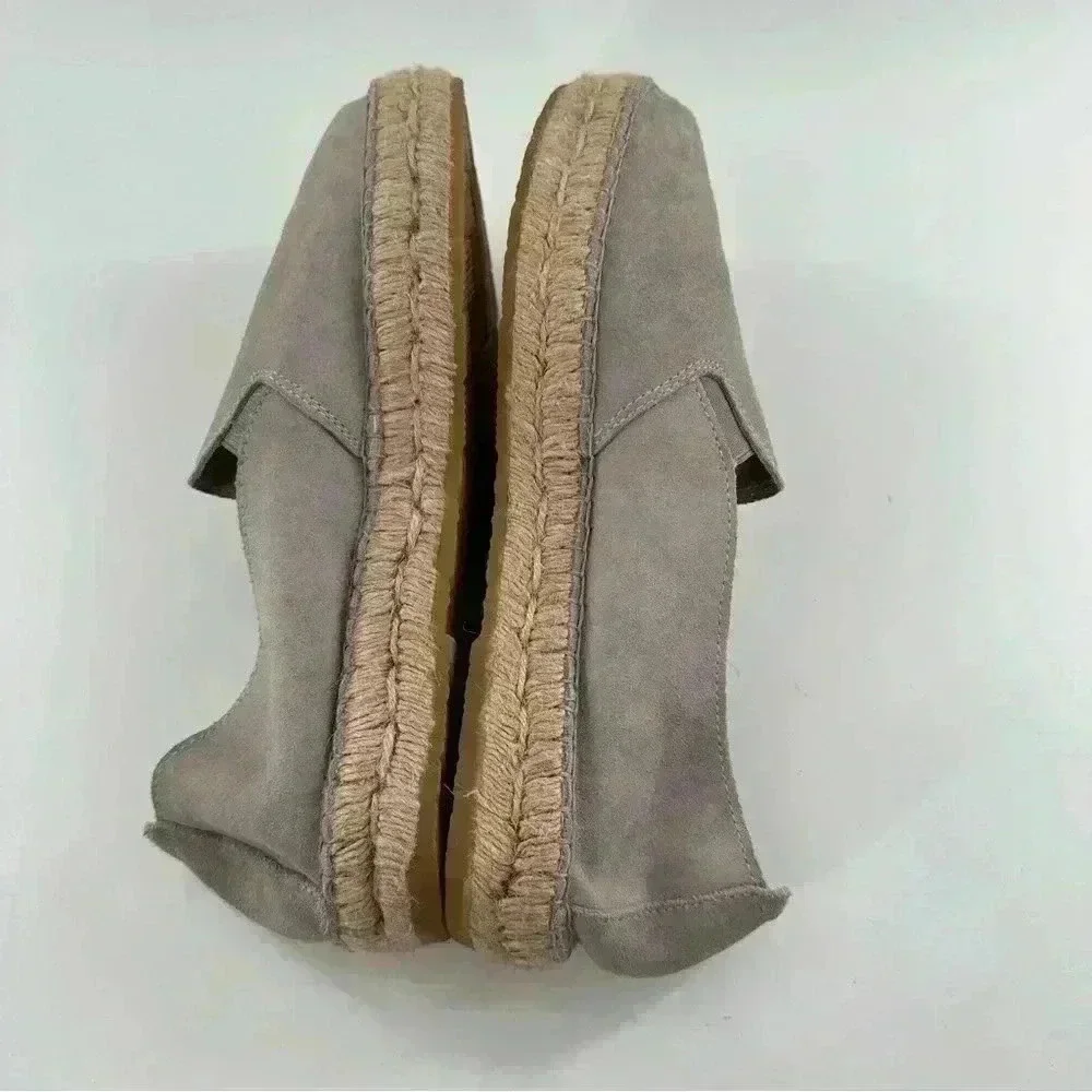 Fabiolas flats size 40 gray suede flatform Espadrilles coastal coastal granny